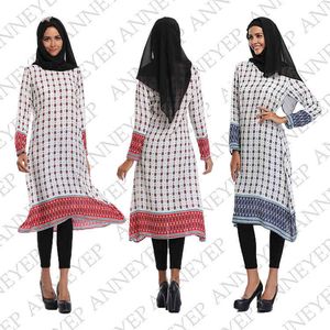 Casual Kleider Volumen muslimische Frauen Robe nationalen Stil bedrucktes Kleid 080