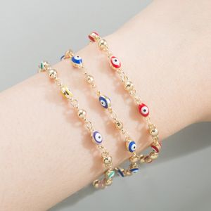 S3192 Fashion Jewelry Evil Eye Bracelets For Women Blue Eyes Beaded Chain Bracelets