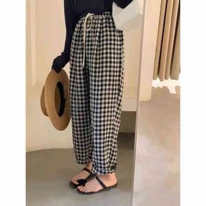 Women's Pants & Capris Now new summer classic lattice elastic waist slim pants loose casual women