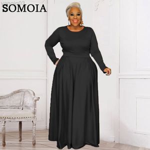 Women's Plus Size Tracksuits Plus Size Women Clothing Casual Solid Crew Neck Two Piece Set Long Sleeves Fall Matching Suit Draped Maxi Skirts Sets wholesale L220905