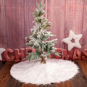 Juldekorationer träd kjol plysch rent vitt långt hår matta förkläde snö bomullsdekoration bas