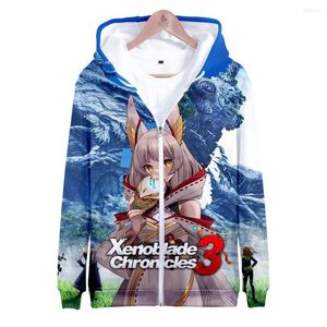 メンズフーディーズXenoblade Chronicles 3 Merch 3D Men Mensized Harajuku Zipper Hoodis Sweatshirtカジュアルハイストリート