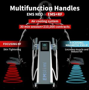 Fabriksförsäljning EMSLIM RF Machine Shaping EMS Muscle Stimulator Electromagnetic High Intensity Body and Arms Beauty Equipment 4 Handtag kan fungera samtidigt