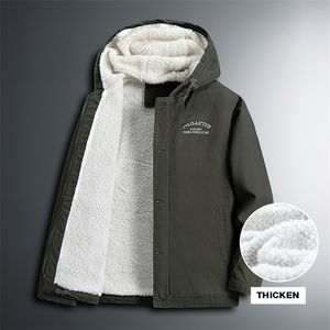 Mensjackor Sherpa -jacka med huva Autumn Fleece fodrad varma rockar utomhus avslappnad vindbrytare plus storlek 220902