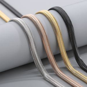 Herringbone Chokers Chains Necklaces Snake Bone Chain Mens Women Necklace Fishbone Chain Hip Hop Jewelry 316L Stainless Steel Gold Silver Black Rose 8mm