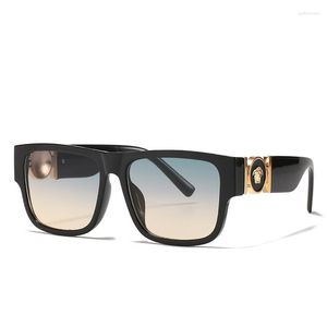 Óculos de sol superdimensionados moda feminina quadrado designer vintage armação grande óculos de sol para homens tons de salto UV400