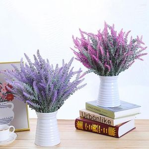 Flores decorativas 1 pacote Romântico Provence Lavender Home Decoration Acessórios Vaso para planta falsa de grãos artificiais