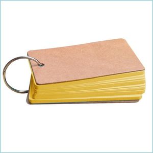 Biglietti d'auguri Biglietti d'auguri Portatile Fibbia Raccoglitore Note Flash Memo Pad Fai da te Biglietto vuoto Cancelleria Vendita Semplice libro di parole Drop Deliv Dhmid