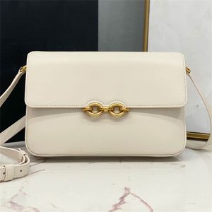 Le Maillon Satchel Väska slät läderdesigner En magnetisk trottoarkedja kedja crossbody metall hårdvara klaff magnetisk stängning axelväskor kvinnor handväska