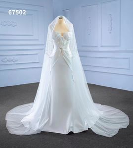 Mermaid Wedding Dress Vintage Satin Trend Design Pearl Custom Bridal Dress Elegant SM67502