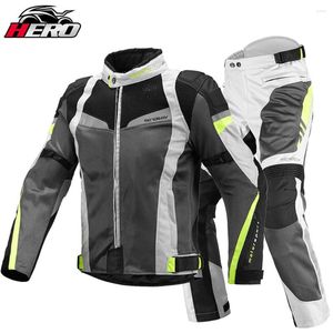 Motosiklet Giyim Yaz Ceket Pantolon Erkekler Nefes Alabilir Hafif Ağ Bisiklet Jersey Moto Protector Motokros Koruyucu Takım