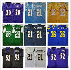 Abbigliamento da football americano universitario Uomo economico 24s tage LaDainian Tomlinson Curtis Martin Jerome Bettis DOUG WILLIAMS R.Lewis Ed Reed Stitched MN F