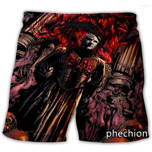 Shorts masculinos Phechion Men/Women Horror Filme Personagens Pinhead 3D Imprimir mass de streetwear casual da moda solto A297
