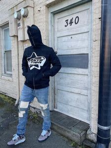 Men's Hoodies Y2k Haruku Stars Printing Zip Up Men Grunge Gothic Sport Coat Oversized Winter Hip Hop Streetwear Full Sweatshirt