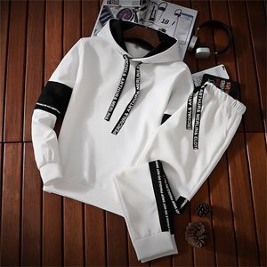 Erkek Hoodies Sweatshirts Sonbahar Hoodie Sets Erkek Trailsuit Sıradan Hoodies Sweatshirtsweatpants 2 Parça Set Erkek Kuyruklu Hoody Street Giyim Giysileri 220905