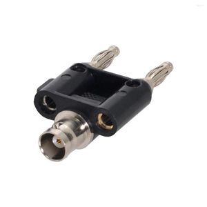 Cabos de computador CY BNC MUNCE feminino a duas banana dupla machos pinos de pino de rf Splitter Connector Adaptador