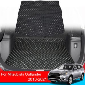 1PC PU Leather Car Rear Trunk Mat For Mitsubishi Outlander 2013-2021 Waterproof Pads Cargo Liner Tray Floor Mat Accessories