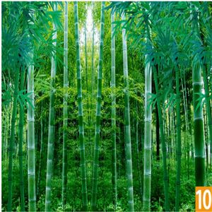 Green bamboo wallpaper landscape painting sticker wallpaper forest living room mural 3d three-dimensional wall