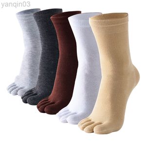 Athletic Socks Unisex Solid Color Man Toe Women High Quality Combed Cotton Black Harajuku Japanese Kimono Flip Flop 5 Finger L220905