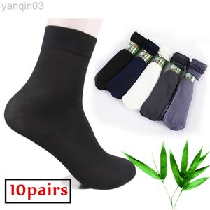 Athletic Socks Set of 10 Par Summer Men Business Thin Part in the Tube Short Stocking Bamboo Fiber Sliver Sock Foot Bath Socks Wholesale L220905