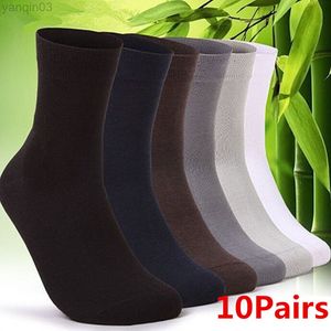 Athletic Socks 10 Par/Party Bamboo Fiber Men Summer Thin Stripe Long Silk Business No Heel Calcetines HOMBRE L220905