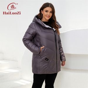 Down Parkas Hailuozi Mulheres Casacos de Inverno Plus Size Curto Gola Alta Com Capuz Diagonal Zipper Mulheres Casaco Feminino Parka Outwear 6036 220902