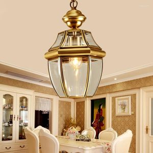 Pendant Lamps Antique Lamp Balcony Led Brass Vintage Bar Corridor Outdoor Indoor Light Hanglamp Chandelier Glass