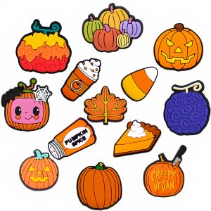 Shoe Parts Accessories L Horror Pumpkin clogclog Charms Halloween Thanksgiving Decoration For Shoes Bracelet Wristband Gift Crocdhshoe Amvum