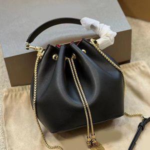 chain Drawstring Shoulder Bags Bucket HandBags Women Leather Square Tote Bags Designer Messenger Designer Crossbody evening Purses 220902