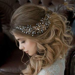 Stirnbänder Gold Kristall Perlen Stirnband Für Hochzeiten Braut Kopfschmuck Elfenbein Haar Rebe Perlen Haarband Hochzeit Haarteil Bridesma Yydhhome Amy0R