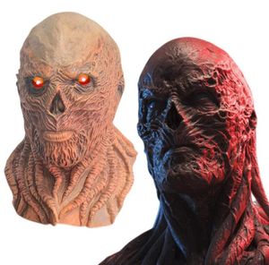 Korku Maskesi Stranger Things 4 Kötü adam Vecna ​​Mask Cosplay Korkunç Monster Demon Lateks Maskeleri LED Işık Tam Yüz Kaput Kadınlar Erkek Çocuklar Çocuklar Cadılar Bayramı Parti Sahne