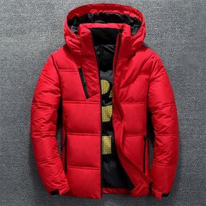 Männer Daunen Parkas Winter Warme Männer Jacke Mantel Casual Herbst Stehkragen Puffer Dicken Hut Weiße Ente Parka Männlich mit Kapuze 220924