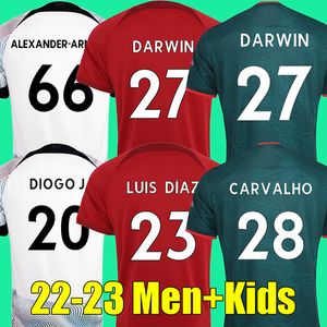 22 23 Darwin voetbaltruien Nunez Luis voetbalhirt Diaz 2022 2023 Diogo Carvalho Jota Thailand Kwaliteit Mannen Kids Kits