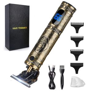 Aparador de cabelo Clippers for Men Barbers Professional sem fio T lâmina barba liners Edger barbeadores cortando o cavaleiro de ouro cl lulubaby amhfx