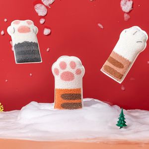 Wash Gloves Cleaning Skin Shower Accessories Hydrophilic Extra Soft Home Baby Bath Sponge Cartoon Dirt Removal Cat Paw Cute Comfortable Spa 20220905 E3