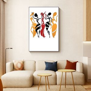 Abstract 5 African Women Painting On Canvas Nordic Posters And Prints Wall Art Picture For Living Room Bedroom Decoration