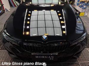 Premium Super Gloss Piano Black Vinyl Wrap Sticker Whole Car Ocaku obejmujący film z wydaniem powietrza Początkowy klej do niskokieć samoprzylepny 1,52x20m 5x65 stóp