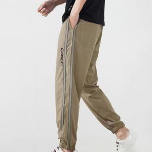 Pantaloni da uomo Pantaloni sportivi eleganti con lacci a vita media Pantaloni larghi da uomo per la festa