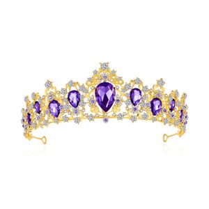 Headbands Altın Tiaras ve Taç Kadınlar Kızlar Rhinestone Prenses Doğum Günü Kraliçesi Düğün Gelin Cadılar Bayramı Saç Accessori Bdejewelry Amxzi