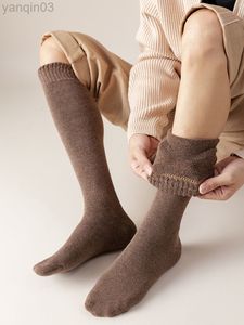 Athletic Socks Men Thick Knee Length In Winter Warm Cotton Random Black Long 3 Pair L220905