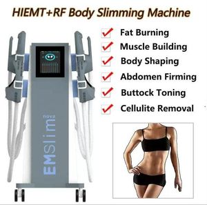 4 handles RF 12 tesla emslim slimming muscle building machine electromagnetic Muscle Stimulator burn fat removal device With seat for body sculpt shape weight loss