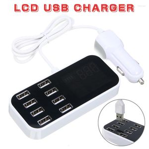 8 portos de carregamento rápido desktop USB Carreger Station Hub LCD Display para telefones Acessórios para computadores Laptop PC