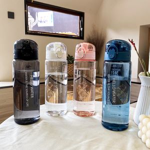 Bottiglia d acqua sportiva in plastica bevuta portatile tazza palestra a prova di goccia a prova di goccia portatile bottiglie da viaggio per esterni ml Q2