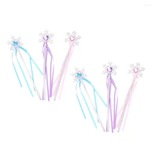 Juldekorationer Wand Fairy Stick Wands Snowflake Dress Party Girl Angel Winter Accessory Magical Kids Spela roll Magics Birthday