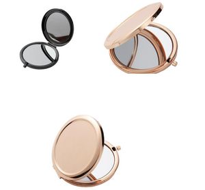 Party Favor Sublimation Makeup Mirrors Iron 2 Face DIY Blank Plated 4 Colors Aluminum Sheet Girl Gift Cosmetic Compact Mirror Portable Decorat SN4136