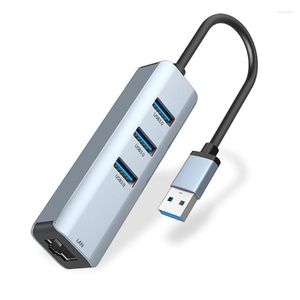 Adaptador Ethernet com USB 3.0 Hub de 3 portas de transmissão de dados de alta velocidade Splitter para Laptop Mobile HDD