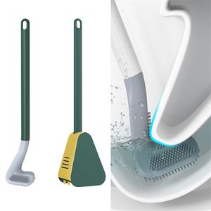 Toilettenbürstenhalter Golf Silikon-Toilettenbürsten mit Halter-Set Langstiel-Toilettenreinigungsbürste Schwarz Modernes hygienisches Badezimmerzubehör 220902