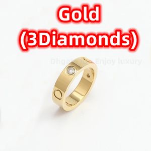 Fashion Hot Selling Band ringen met diamanten en zonder diamanten in drie kleuren
