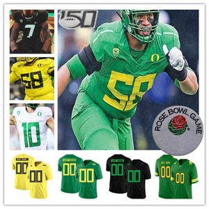 American College Football Wear 2021 College Oregon Ducks Jersey Futebol Justin Herbert Kayvon Thibodeaux Anthony Brown Noah Sewell CJ Verde