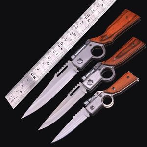 Wholesale pocket knife led for sale - Group buy AK47 Gun Knife Folding Pocket Knife Blade Wood Handle Tactical Camping Survival Knives With LED Light Outdoors EDC Tool161O